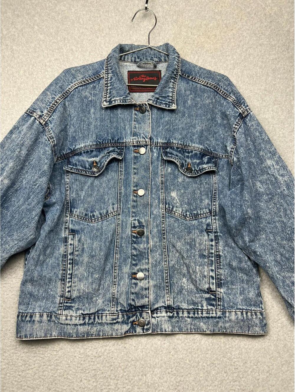 Vintage Rolling Stones Stone Wash Cotton Denim Jacket XL Band Rock Music USA - Picture 5 of 9